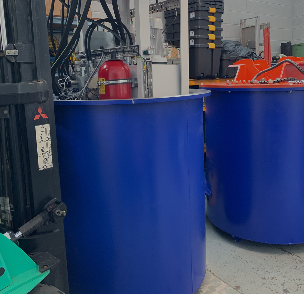 Hydraulic engineering and industrial hydraulic equipment in a workshop